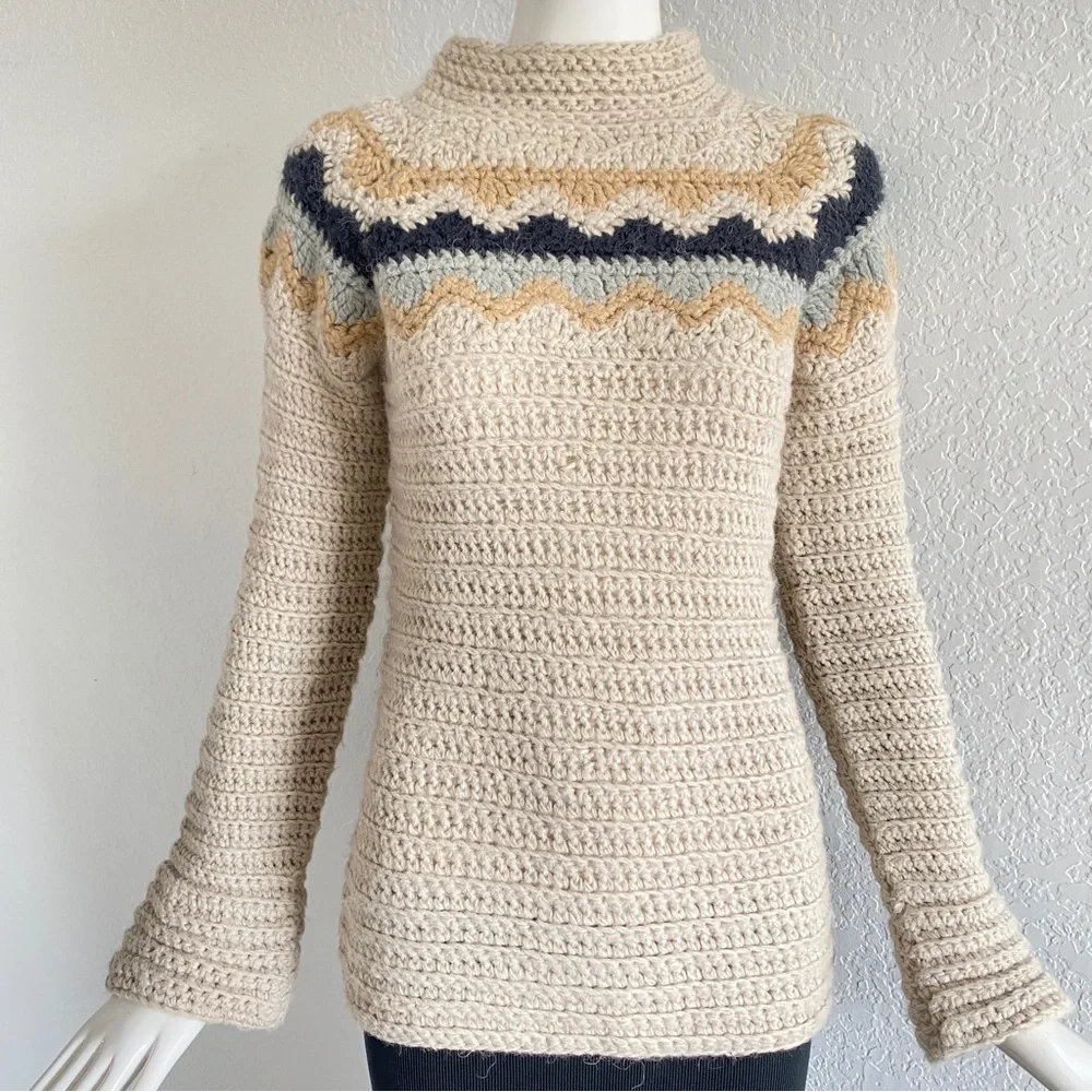 J. Crew Fairisle Crocheted hand knit Sweater